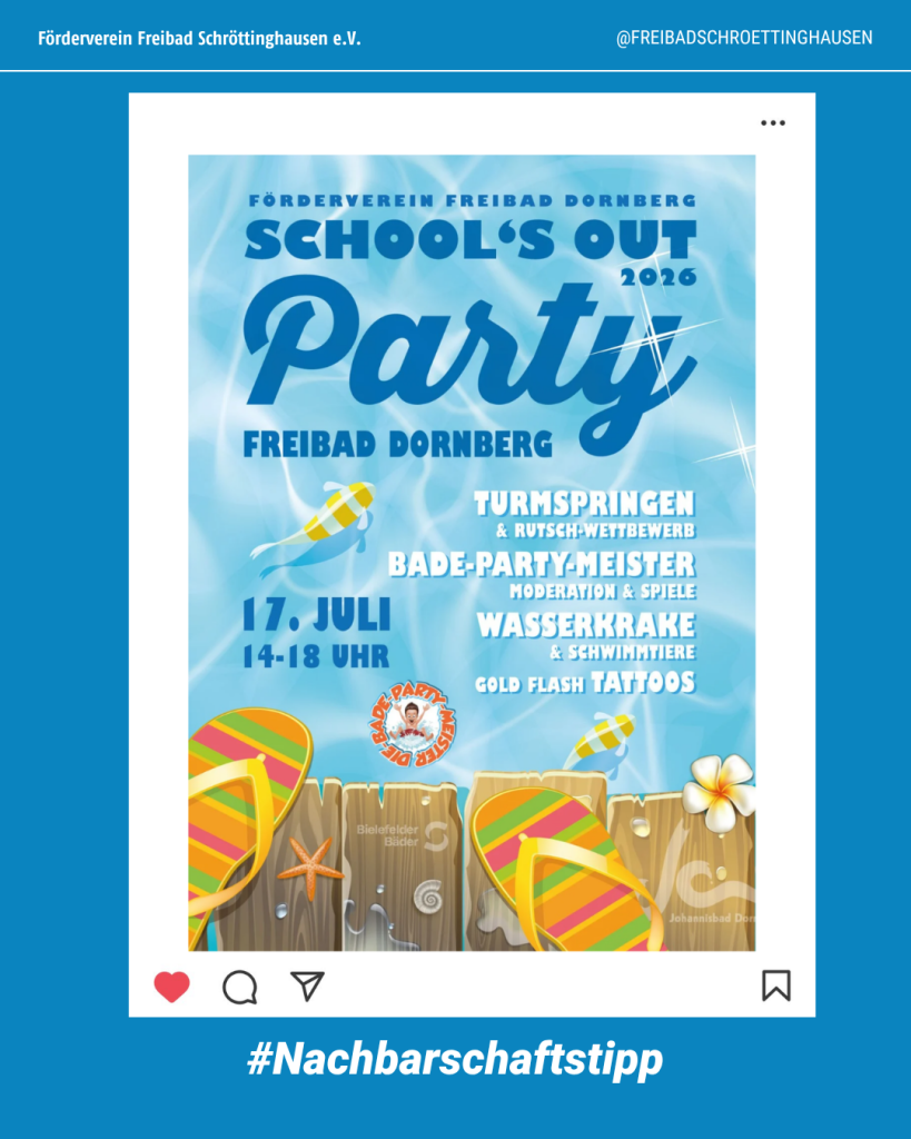 2026 07 14 #nachbarschaftstipp Schools Out Party