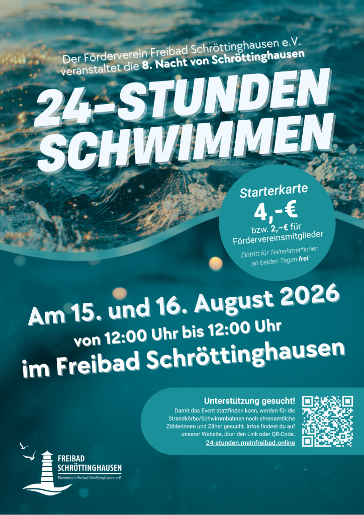 24 Stunden Schwimmen Plakat
